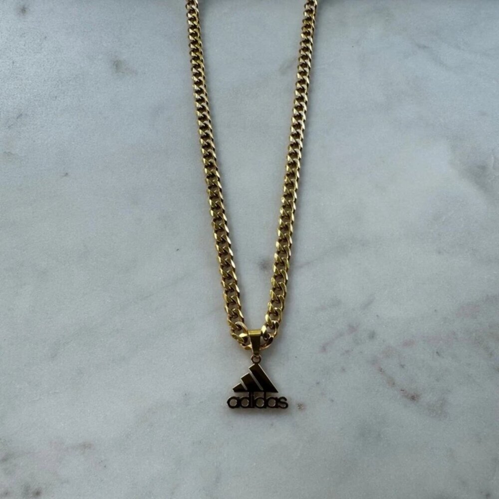 Adidas Necklace - 5mm Cuban - Gold 22" Chain - Messi